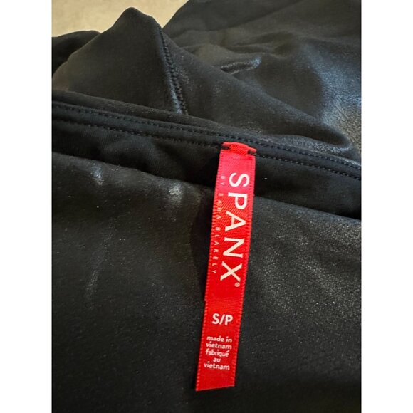 SPANX Womens Black Metallic Skinny Leggings Size Small - Picture 2 of 7